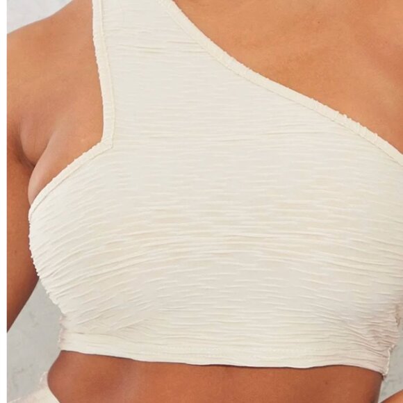 PLT Stone Textured One Shoulder Crop Top & matching tight skirt size 2 - Picture 2 of 5